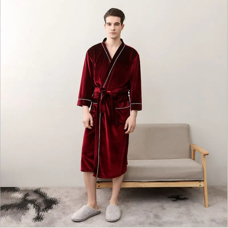 Women Red Зима 3XL халаты для влюбленных пижамы женский теплый тростниковый халат пары длинный рукав халат женский с отложным воротником халат с поясом - Цвет: Women Red