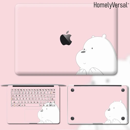 Милый кавайный милый чехол для Macbook Pro Air 11 13 15 retina, Защитная пленка для всего тела, милый кавайный защитный чехол - Цвет: Коричневый