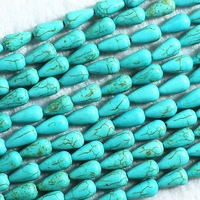 wholesale price synthetic calaite blue stone loose beads women 6 sizes cross waterdrop shape diy jewelry findings 15inch b270
