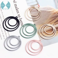 diy handmade jewelry accessories alloy round circle earrings 3 pendant material overlap