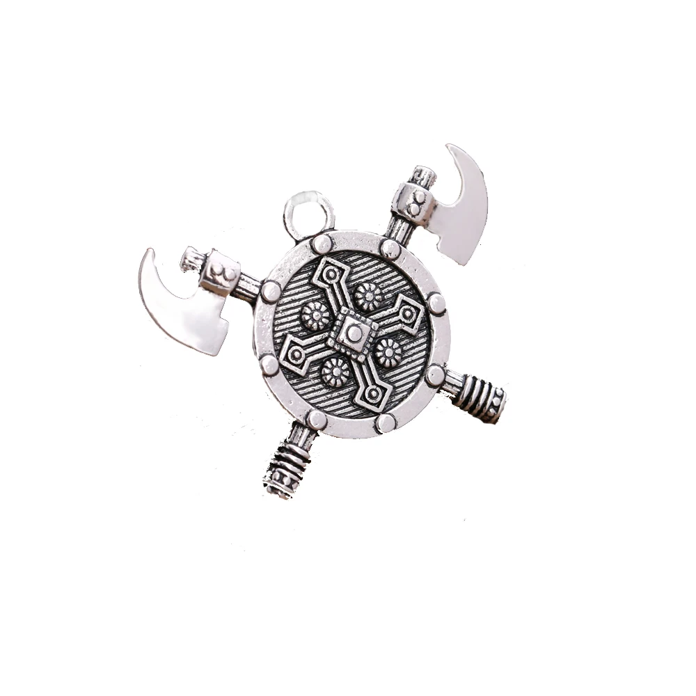 Винтажный двойной топорный браслет Teamer варвар крест викингов гладиатор