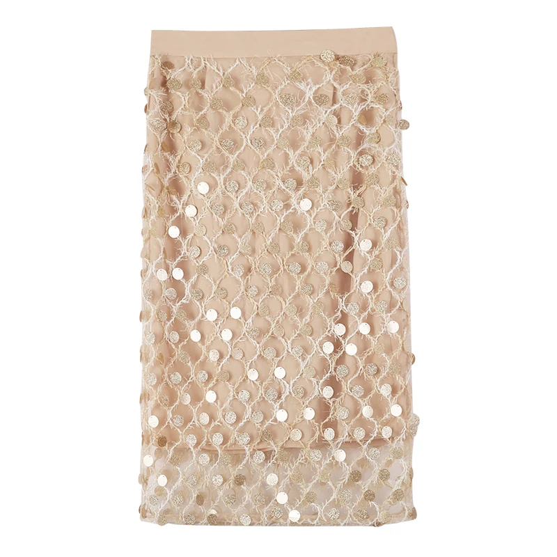 Женская юбка с блестками длинная юбка-карандаш большие размеры высокой талией