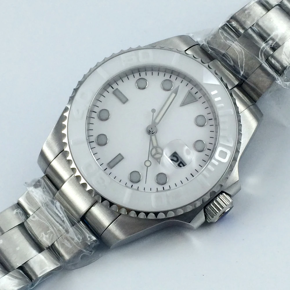 ELIGER 43mm white dial luminous sapphire glass automatic mens watch | Наручные часы