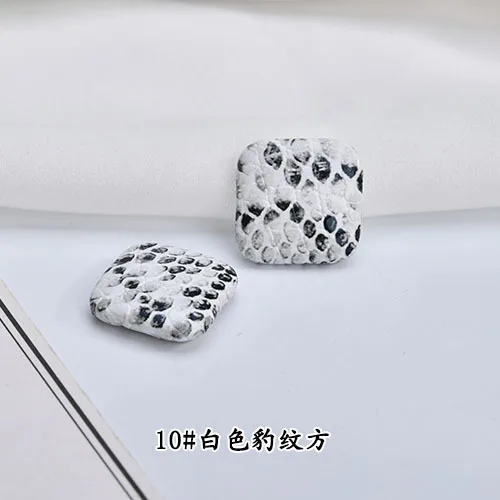 ПУ-обернутые крепления кожи животных леопарда Змеиный Квадрат DIY серьги наушник материал аксессуары - Цвет: 10