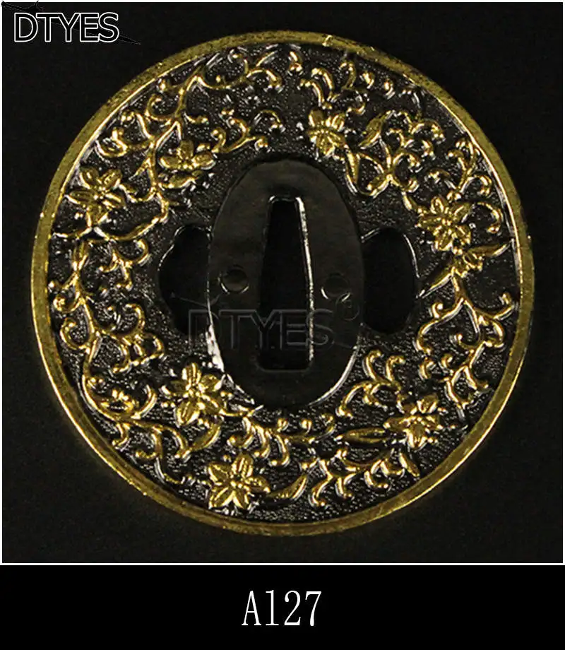 Сплав японские аксессуары для мечей Tsuba Красивая защита для катаны вакизаши Танто 3,2 см ширина(около хабаки) лезвие Al01-Al32 - Цвет: Al27