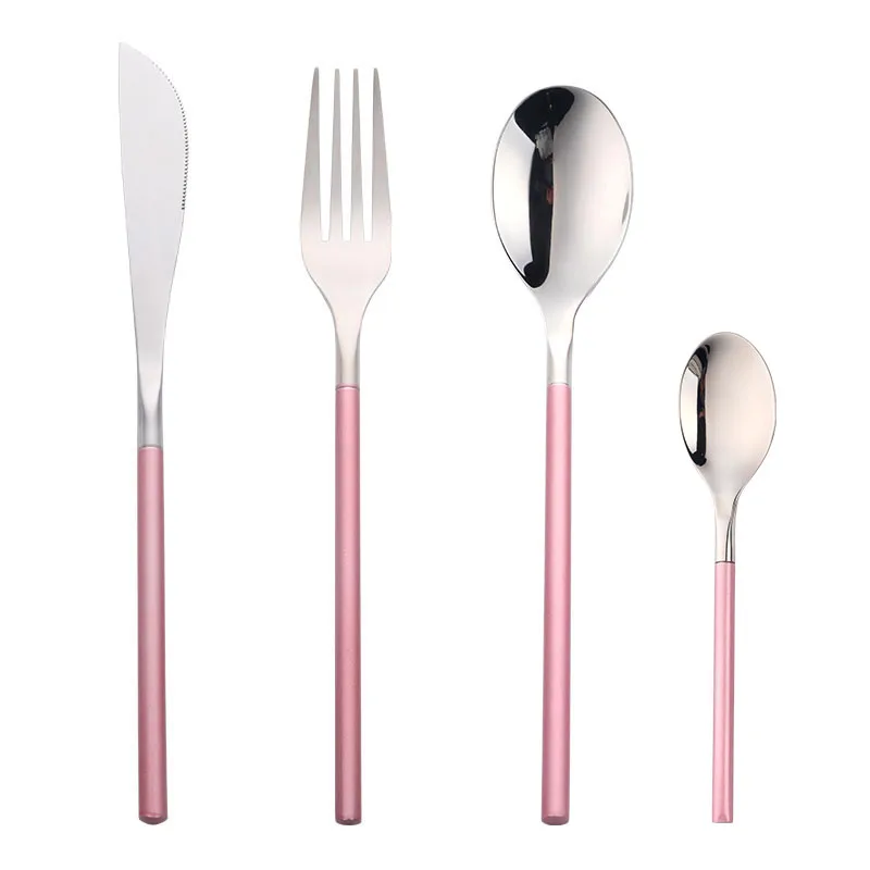 

16Pcs Black Cutlery Set 18/10 Stainless Steel Blue Dinnerware Set Western Gold Tableware Dinner fork and Knife Set