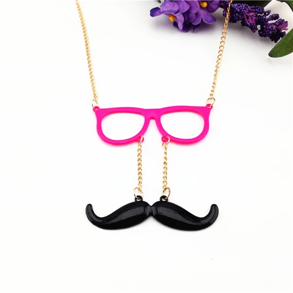 Универсальные стильные красные очки черная маска с фальшивыми усами ожерелье |