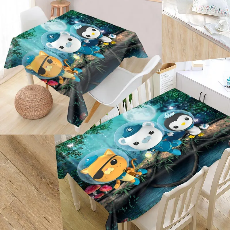Скатерть для стола Octonauts прямоугольная водостойкая маслостойкая квадратная под