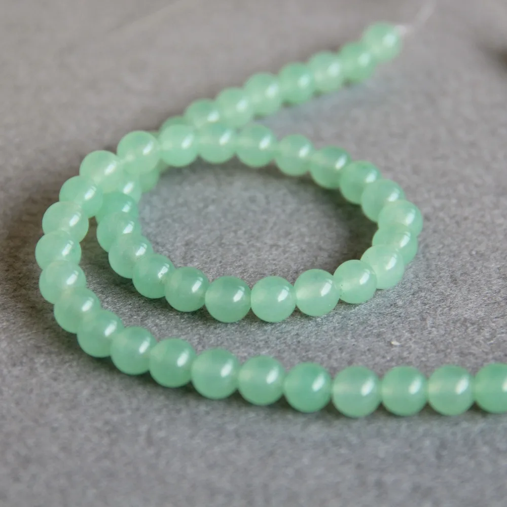 8 мм аксессуары для рукоделия халцедон оптовая продажа светло-зеленые круглые