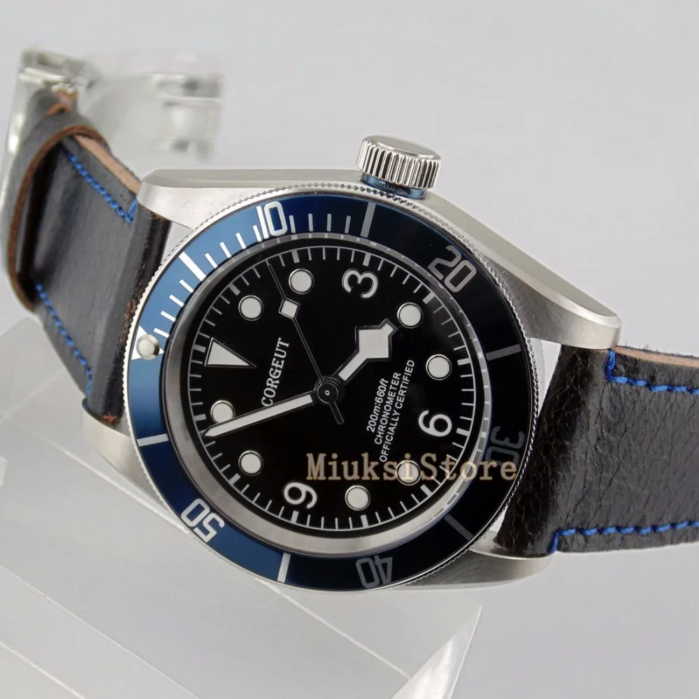 41mm man watch luminous automatic Sea gull Nouvelle mode de Montre Bleu Verre bracelet en cuir montres-bracelets hommes | Наручные часы