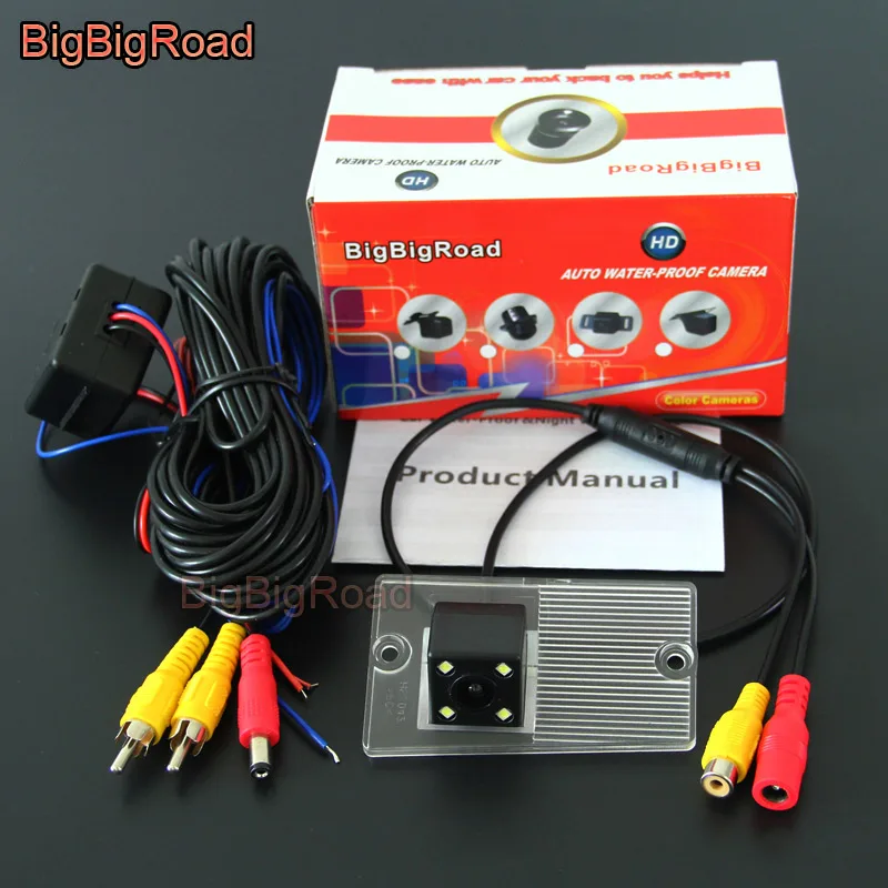 With Power Relay BigBigRoad Автомобильная камера заднего вида, ПЗС камера ночного видения, парковочная камера для KIA Naza Sorento MK1 2003 2004 2005 2006 2007 2008 - Название цвета: With Power Relay