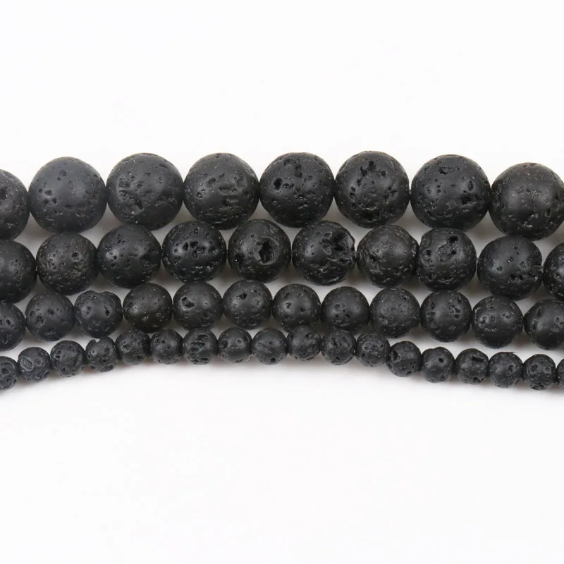 Бусины из натурального черного искусственного камня круглой формы оптовая
