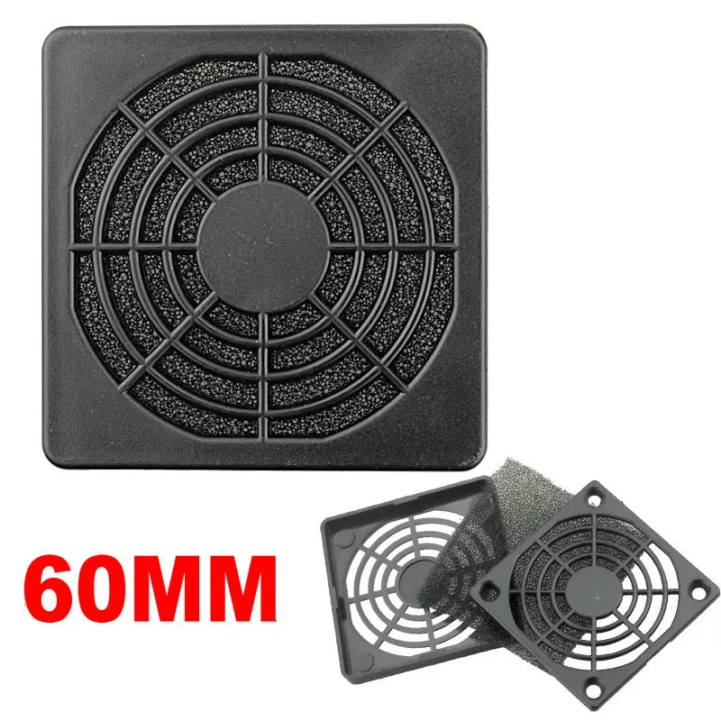 60mm Fan Filter 2 шт. Gdstime 3 в 1 шт. пылезадерживающий фильтр для вентилятора 40 мм 50 мм 60 мм 80 мм 90 мм 120 мм компьютерная сетчатая губка пластиковый чехол с защитой от пыли сетка - Цвет: 60mm Fan Filter