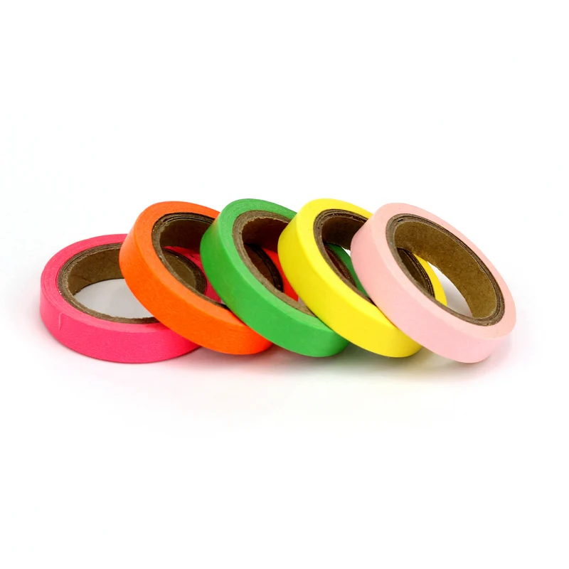 Японские однотонные бумажные Васи-ленты 5 шт./лот с рисунком радуги клейкие ленты