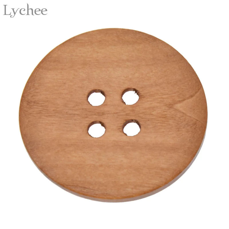 

Lychee Life 20pcs Wooden Buttons 4 Holes Flatback Button Sewing Craft Scrapbooking Decor