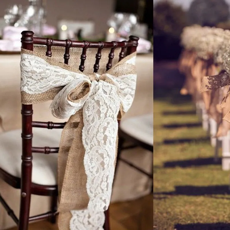 Фестиваль 5*200 см натуральный белый джутовый край Мешковина лента из джутовой