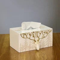 Exquisite lifelike Christmas  elk  resin tissue box Creative Christmas Tree Home Decoration Tissue Box