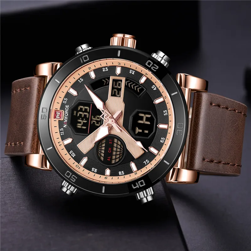 Часы NAVIFORCE мужские спортивные армейские аналоговые светодиодный кварцевые| |