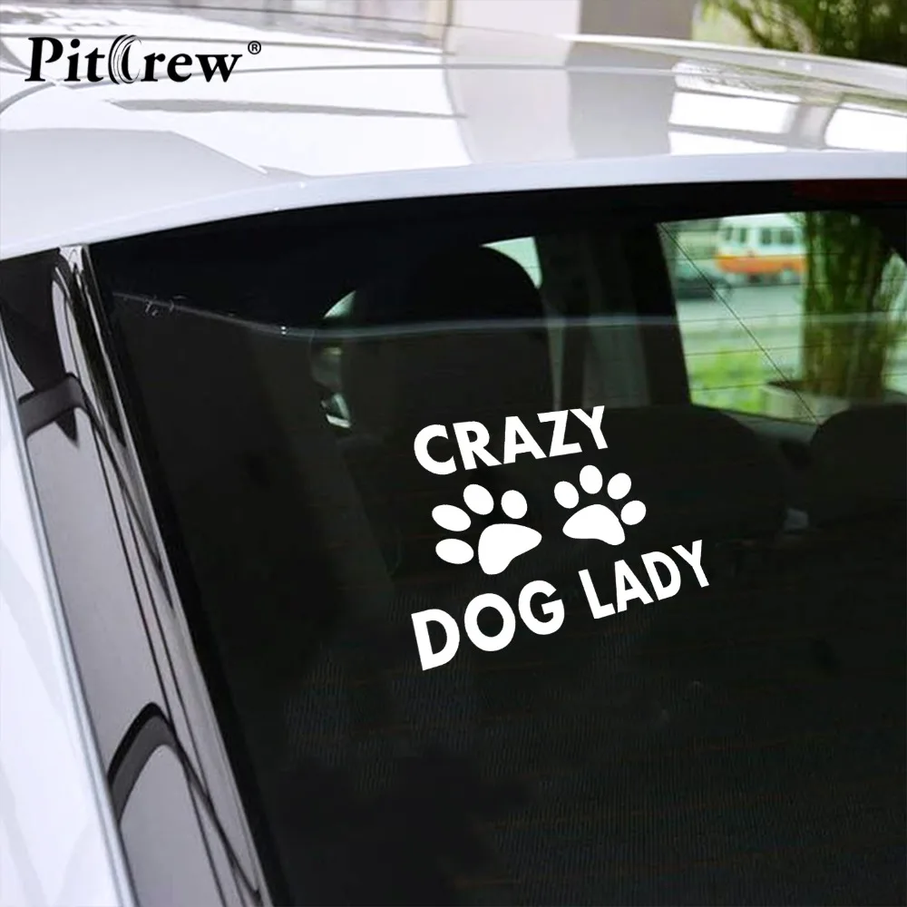 1 шт. Высокое качество Милая собачья лапа печать Надписи Искусство Crazy Dog Lady стикер