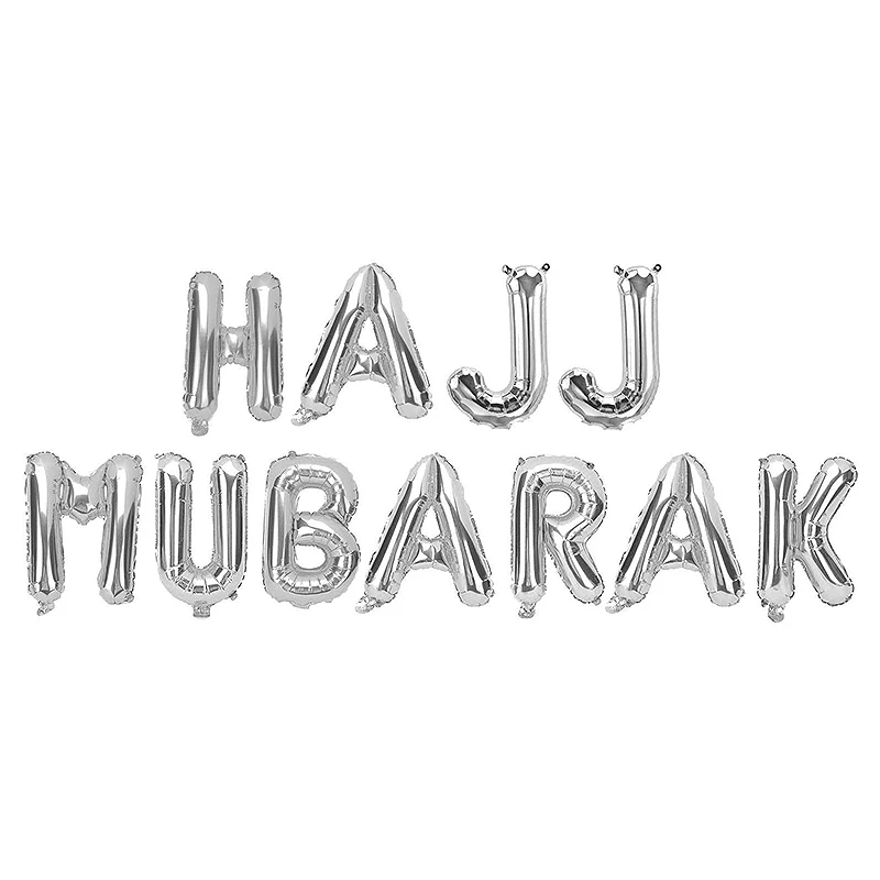 1 Набор 16 дюймов Hajj mubarak золотые серебристые воздушные шары с буквами eid