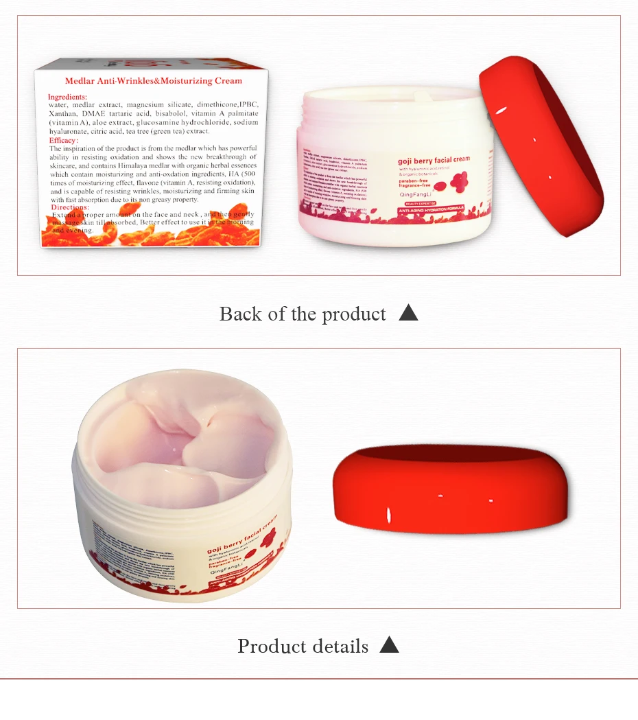 

5pcs Goji Cream Wolfberry Night Cream for Face Anti-wrinkle Face Cream Tightening Goji Berries Youth Luminesce