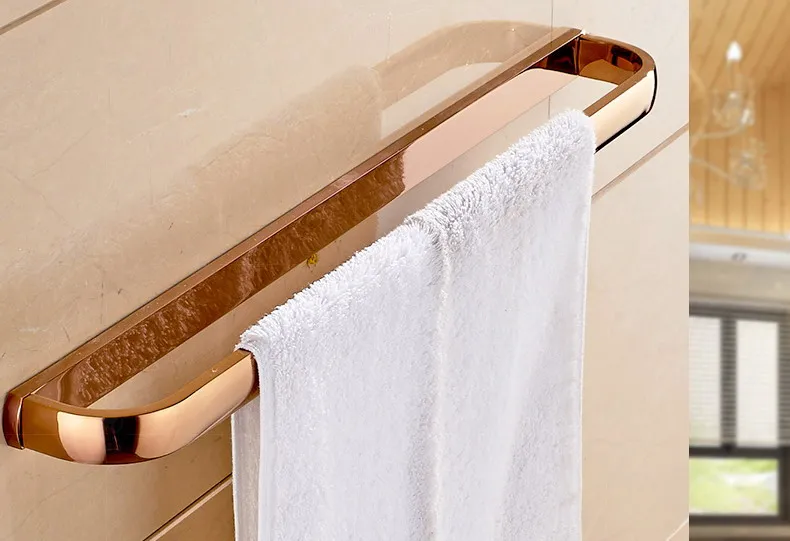 Wall Mounted Luxury Polished Rose Gold Brass Bathroom Single Towel Bar Rail Holder Accessory mba867 | Обустройство дома