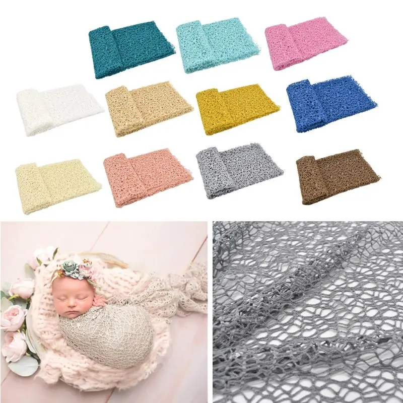 

Newborn Stretch Wrap Photography Props knit Fabric Hollow Out Swaddle Blanket For Baby Photo Prop