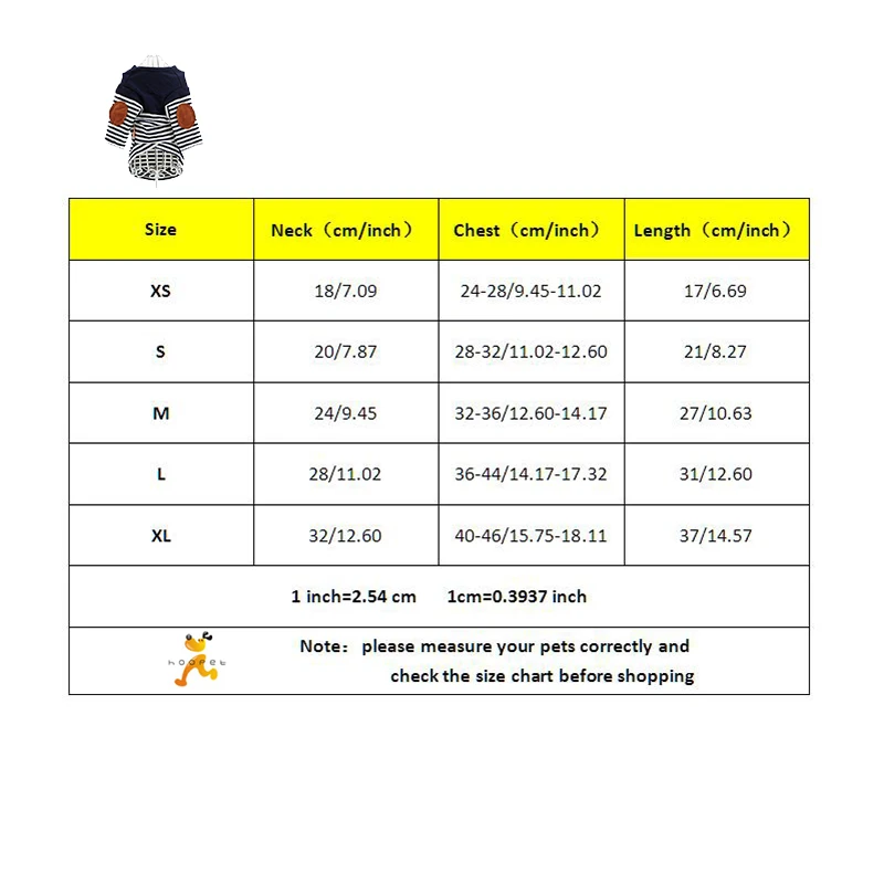 HOOPET/Модная рубашка для щенков Одежда маленьких собак и кошек Полосатая темно