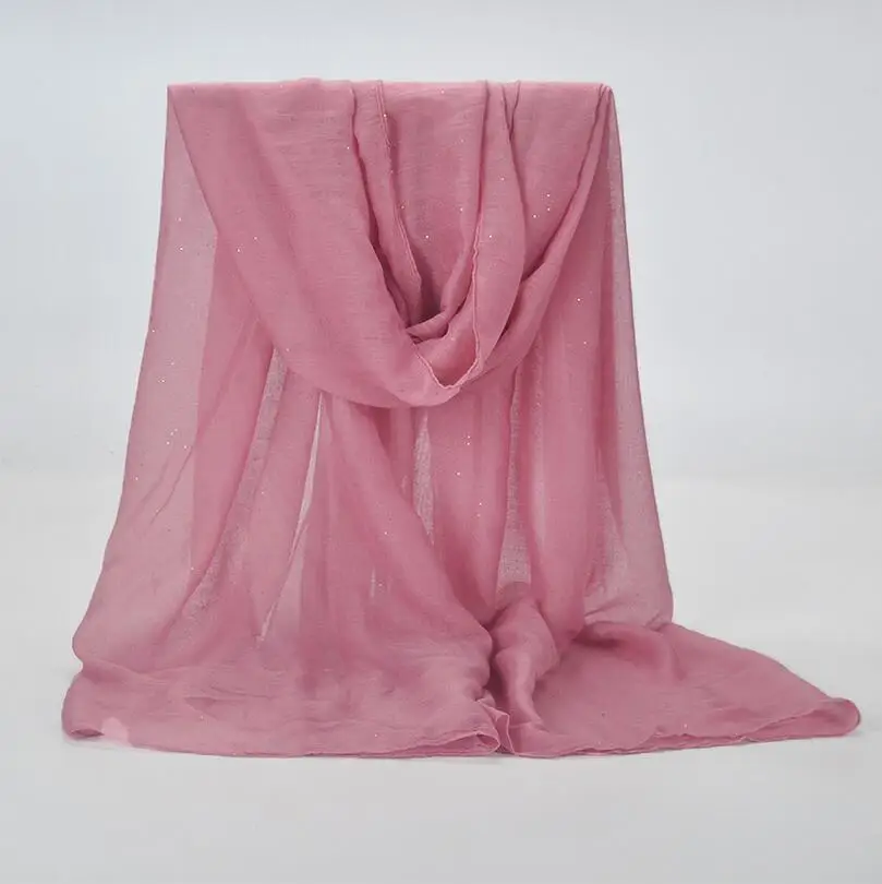 rbber pink 1 шт., простые хиджабы для женщин, вискоза, одноцветная шаль, блестящий золотой шарф, мусульманский головной убор, элегантные шарфы размера плюс, хиджаб, шарф - Цвет: rbber pink