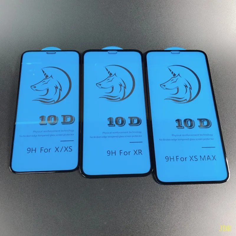 Шт. 500 шт. для iPhone 10D закаленное стекло на iPhone X 7 8 6 Plus 6s 7 XR защита экрана полное покрытие защитное стекло