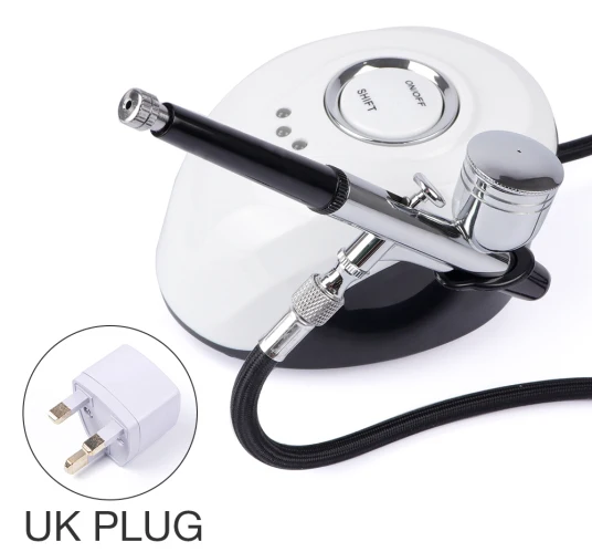 UK Plug Small Профессиональный Аэрограф, наборы для макияжа, воздушный компрессор, распылитель, макияж, пистолет, наборы для Временной Татуировки, лица, тела, краски для ногтей, торта, краски, инструменты - Цвет: UK Plug Small