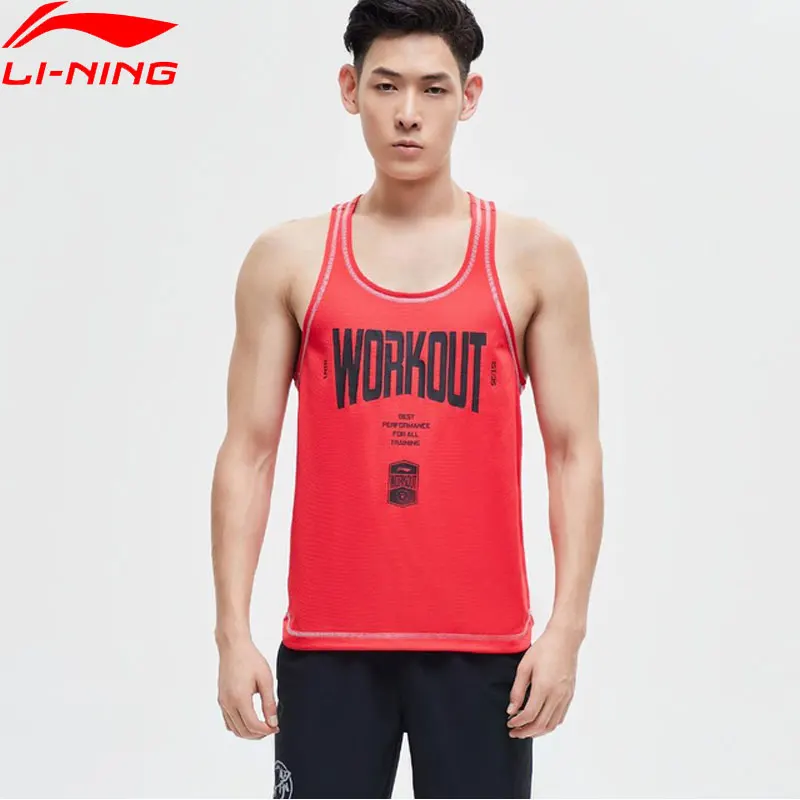 Li Ning мужская тренировочная серия Воздушная майка из полиэстера Стандартная