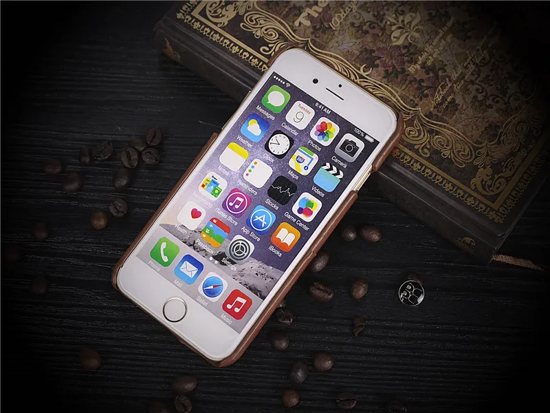 Beworlder Leather Back Cover For Apple iphone 6S Case 6 Plus PU Vintage Card Slot |