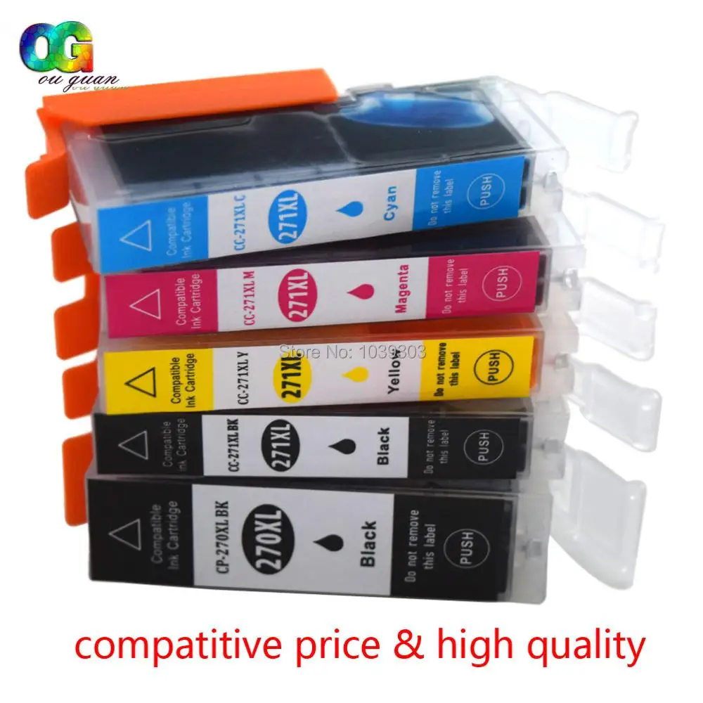 

5 x Compatible PGI270 CLI271 PGI-270BK C LI-271 Ink Cartridge for Canon PIXMA MG5720 MG5721 MG5722 MG8620 MG8621 MG8622 Printer