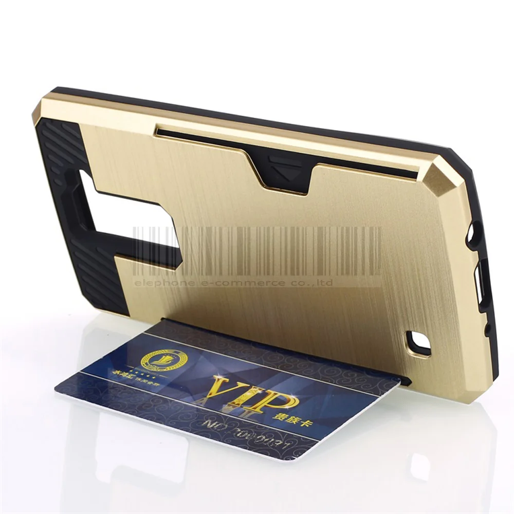 Anti-shock PC+Rubber Brush Card holder Hard Case Cover Fundas With Films+Stylus For LG K8 K350 K350E K350N/Escape 3/Phoenix 2 | Мобильные