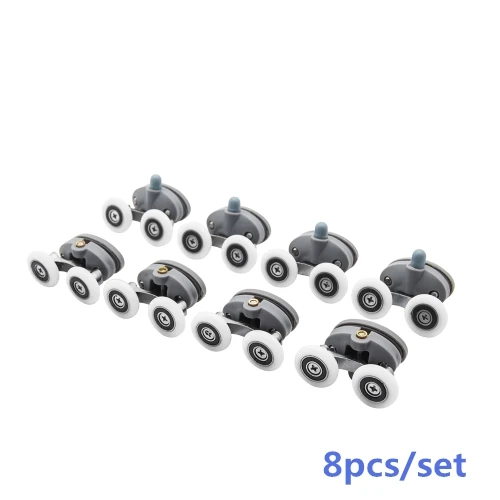 8pcs Vagsure до 4 никель-металл-8 шт./компл. 23 мм 25 мм верхней и нижней оборудования Ovel двойная раздвижная душевая Стекло ролики двери бегун колеса шкивы - Цвет: 8pcs