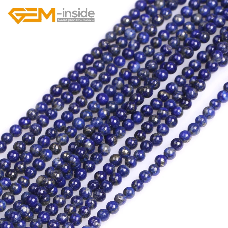 Натуральный голубой ляпис лазурит класса ААА круглые бусины разделители для