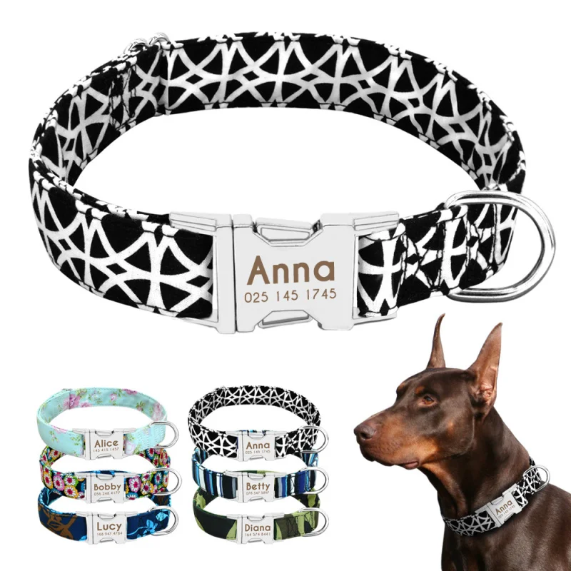 Регулируемый ошейник для собак персонализированный нейлоновый домашних