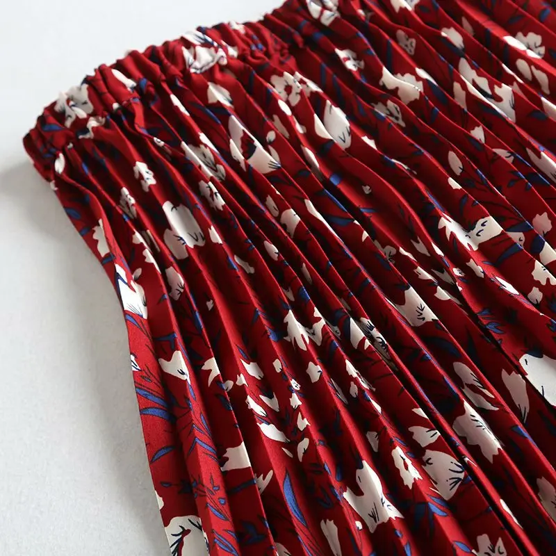 Женская шифоновая юбка с принтом длинная Плиссированная драпировкой и