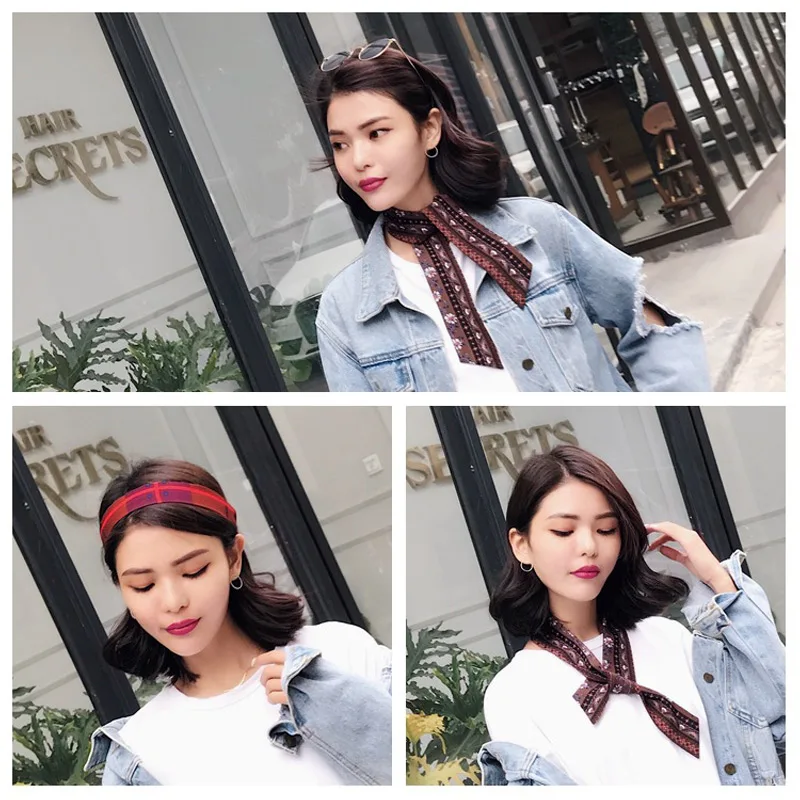 Шейный Платок шифоновый шарф повязка на голову для деловой вечеринки женский