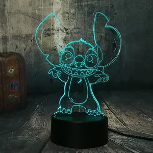 Милый гримасы уход за кожей лица стежка 3D светодиодный Ночной светильник 7 Цвет изменить мультфильм для сна настольная лампа домашний декор праздничные детские рождественские лампы