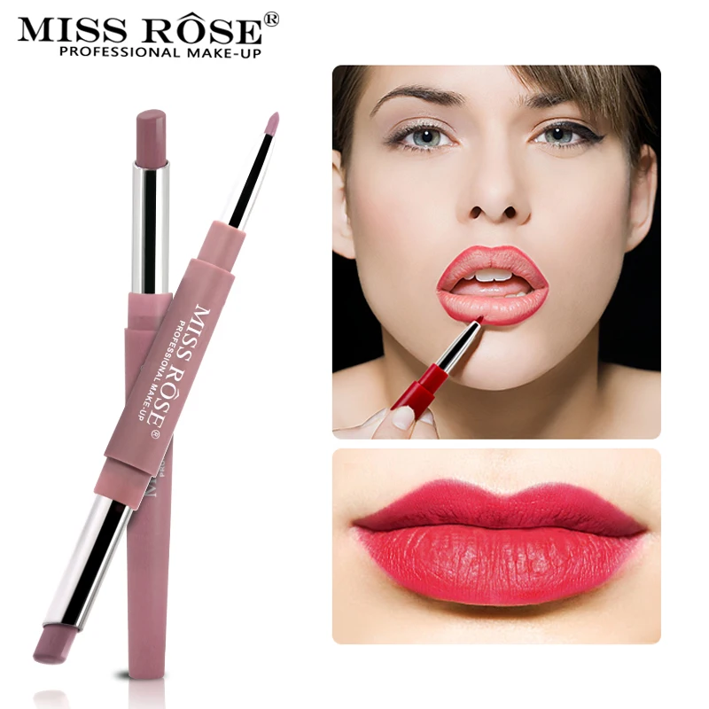 Miss Rose 2 в 1 губная помада для губ вместе карандаш для губ водостойкие помады Lipliner Помада для губ Косметика для губ, помада