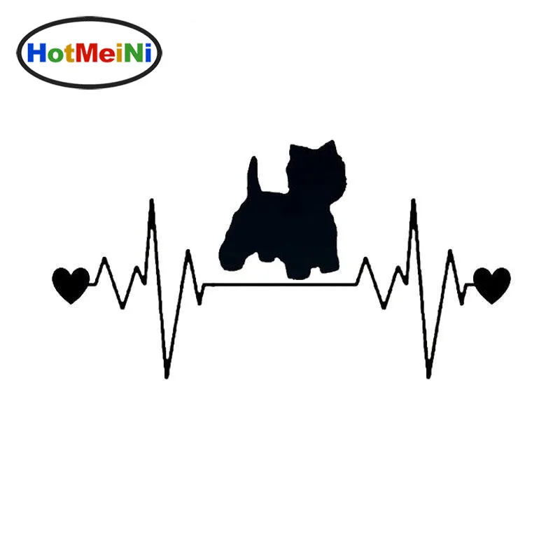 HotMeiNi Westie Dog Heartbeat Lifeline виниловая наклейка стильные автомобильные наклейки