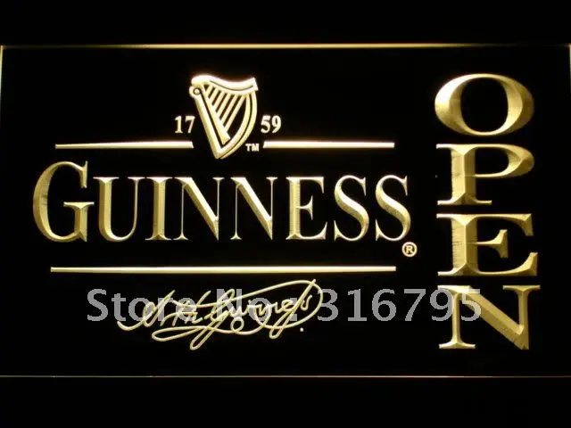 038 пиво Guinness открытый бар светодиодный неоновый светильник знаки с