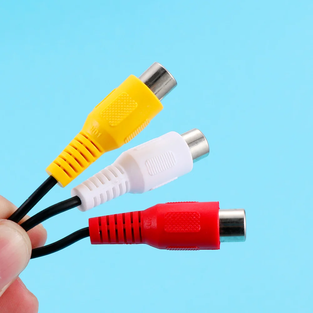 Кабель RCA 25 см переходник с 3 папа на 6 мама сплиттер аудио видео AV адаптер кабель
