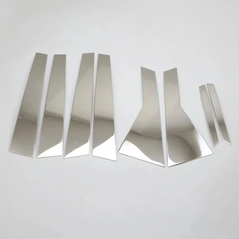 

For Audi Q7 2017 Exterior Stainless Steel Chrome Center Pillar Window Trim Covers Car Styling Accessories 8pcs