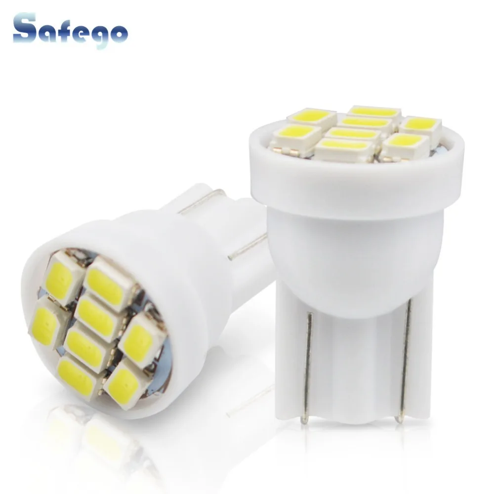 Safego 2 шт. W5W T10 Светодиодный лампочки 12 V 168 192 3020 8SMD Автомобильный Клин Интерьер