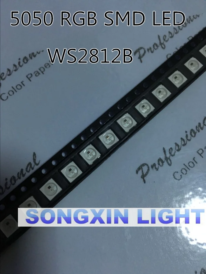 100 шт. WS2812B (4 контакта) 5050 SMD WS2812 индивидуально адресуемый цифровой светодиодный