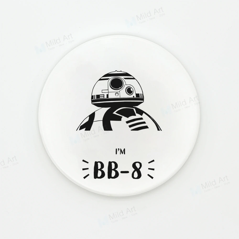 Черный белый супергерой с Мстителями, Бэтменом R2D2 BB8 поп-фильм комиксы керамическая подставка подарок Креативный бар кухонные аксессуары коврик набор ковриков - Цвет: bb-8-coaster-single