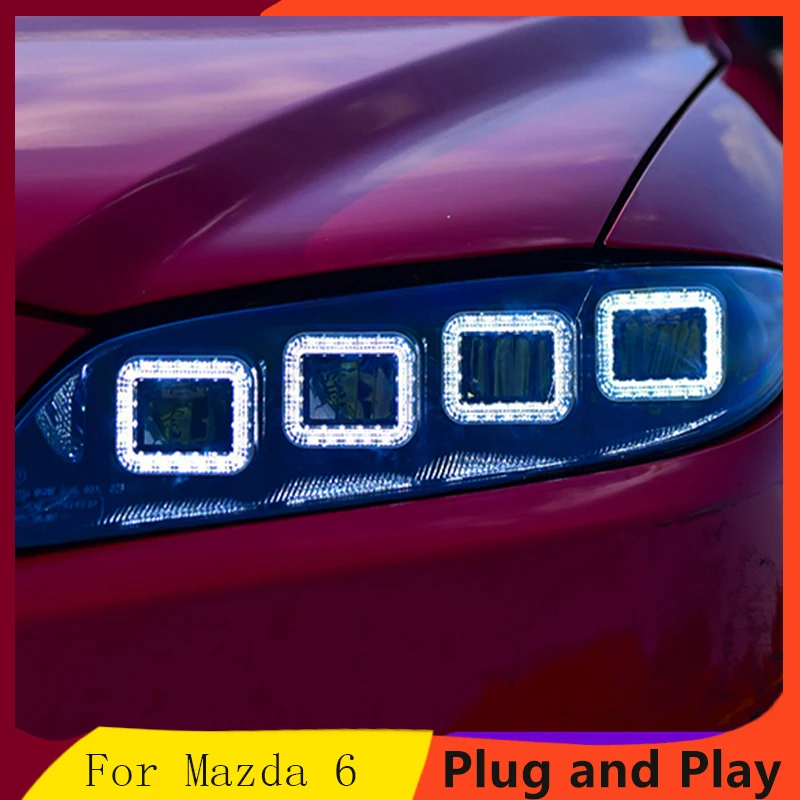 Автомобильный Стайлинг для Mazda 6 фары 2004 2012 светодиодный DRL высокий низкий пучок 4